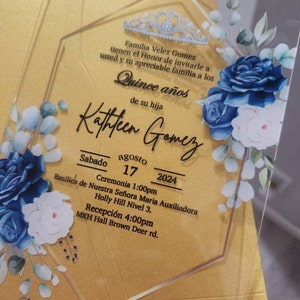 Invitaciones de boda, invitación de quinceañera en vidrio acrílico ...
