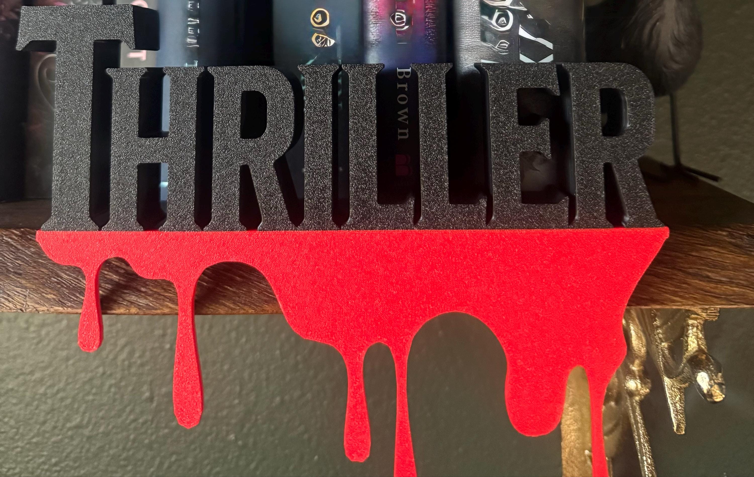 BookShelf Sign Thriller Library Book Lover Gift Custom Colors Book Club Decor 3d Printed