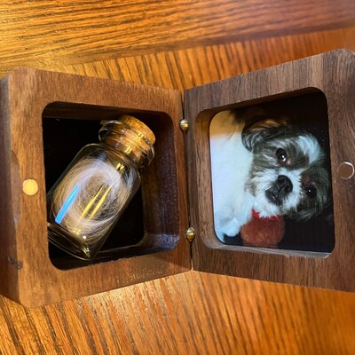 Custom Wooden Pet Fur Keepsake,wooden Pet Ashes Box,personalized Pet ...