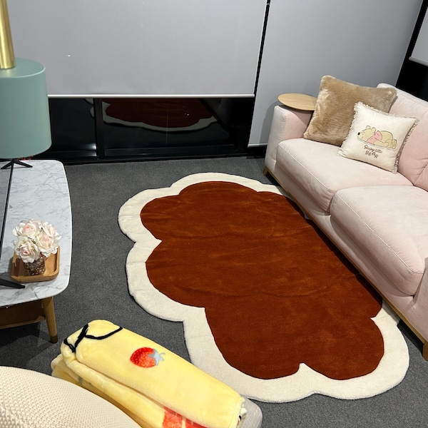 Modern Round Shape Irregular Hand Tufted Rugs for Living Room, Bedroom ...