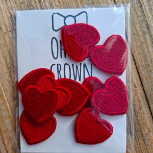 ハート Mini Heart Patch, Iron on Love Applique, Tiny Micro Sew on Badge