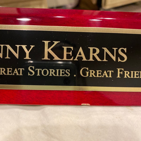 Buy Custom Engraved Wood Desk Name Plate With Piano Finish – Personalized Office Desk Wedge – Professional Name Plaque – Made in USA Online in India