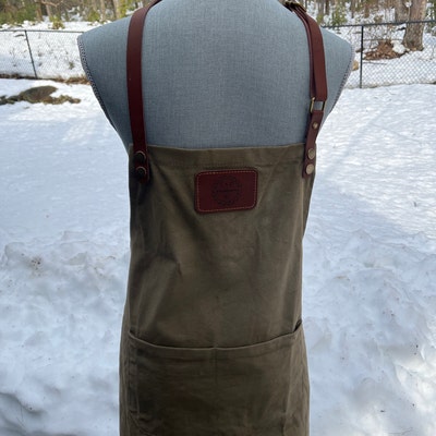Personalized Full Gray Canvas Apron With Adjustable Straps for - Etsy