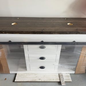 White Oak Bathroom Double Vanity