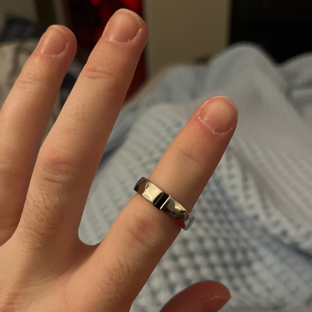 ◇Hei◇ twinkle layered 3set ring [正規品/関税込] Mens Black Onyx Wedding Band Baguette Cut Black Gem Band 5mm