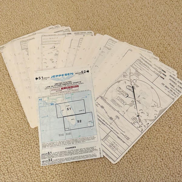 50 Vintage Flight Aviation Pilots Maps, Coordinates, Paper Ephemera ...