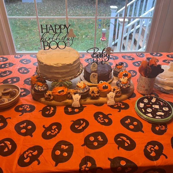 Boo Cake Happy Birthday BOO Cake Topper, Halloween Cake Topper, Ghost Cake ...