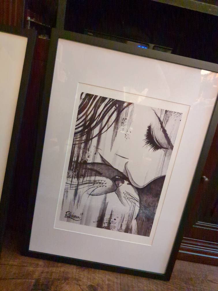 Customer photo of a cat artwork by Raphaël Vavasseur