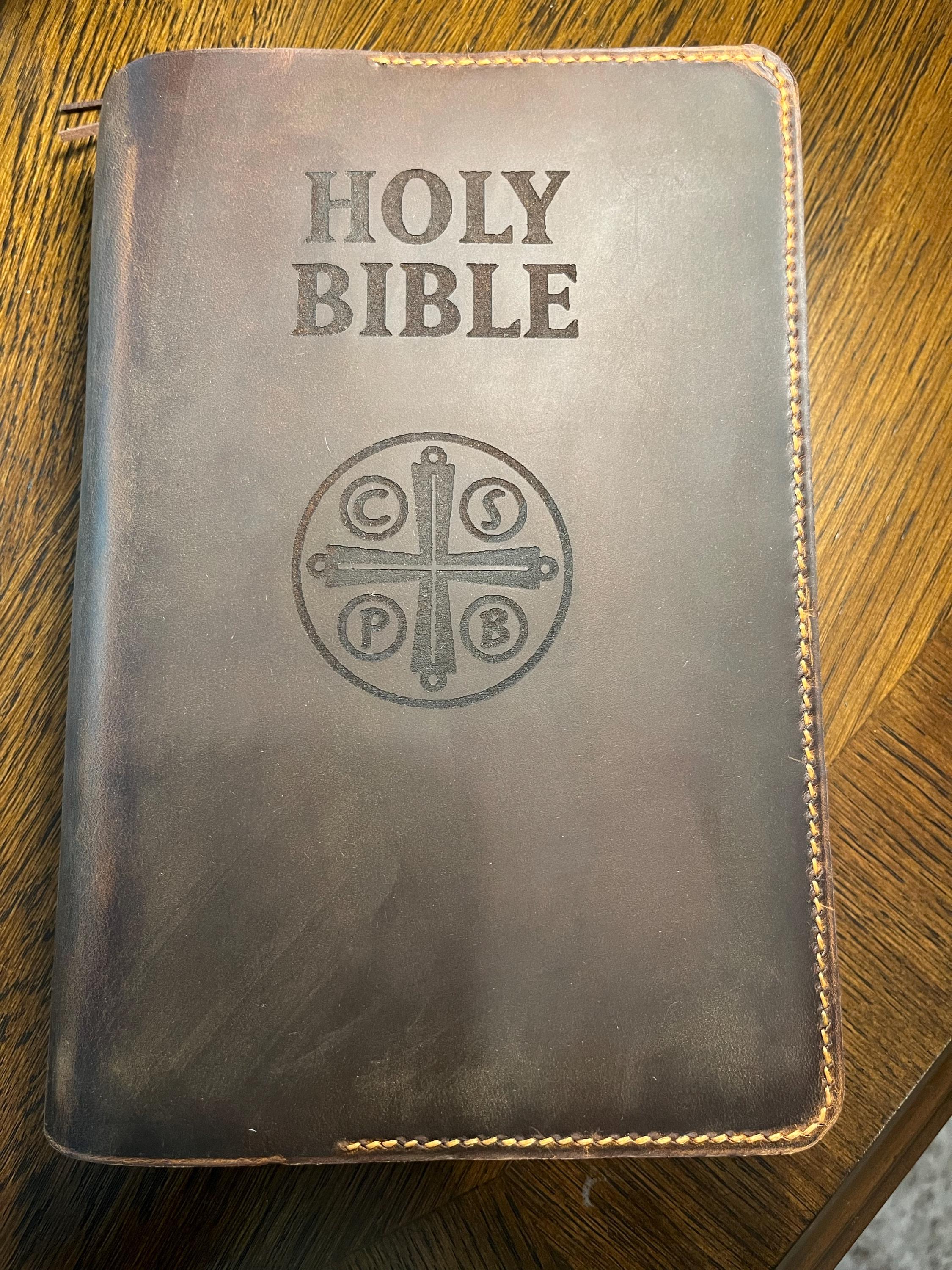 Personalized Leather cover for bible KJV , Custom leather holy bible book case cover christian gifts for men women Z04-LBBC05S