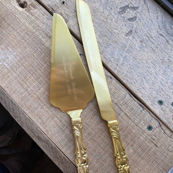 Wedding Knife & Serving Set-GOLD-NF118