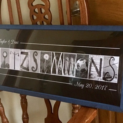 Personalized Alphabet Photography - Housewarming Gift - Personalized Wedding Gift - Family Name Sign - 10x20 Unframed