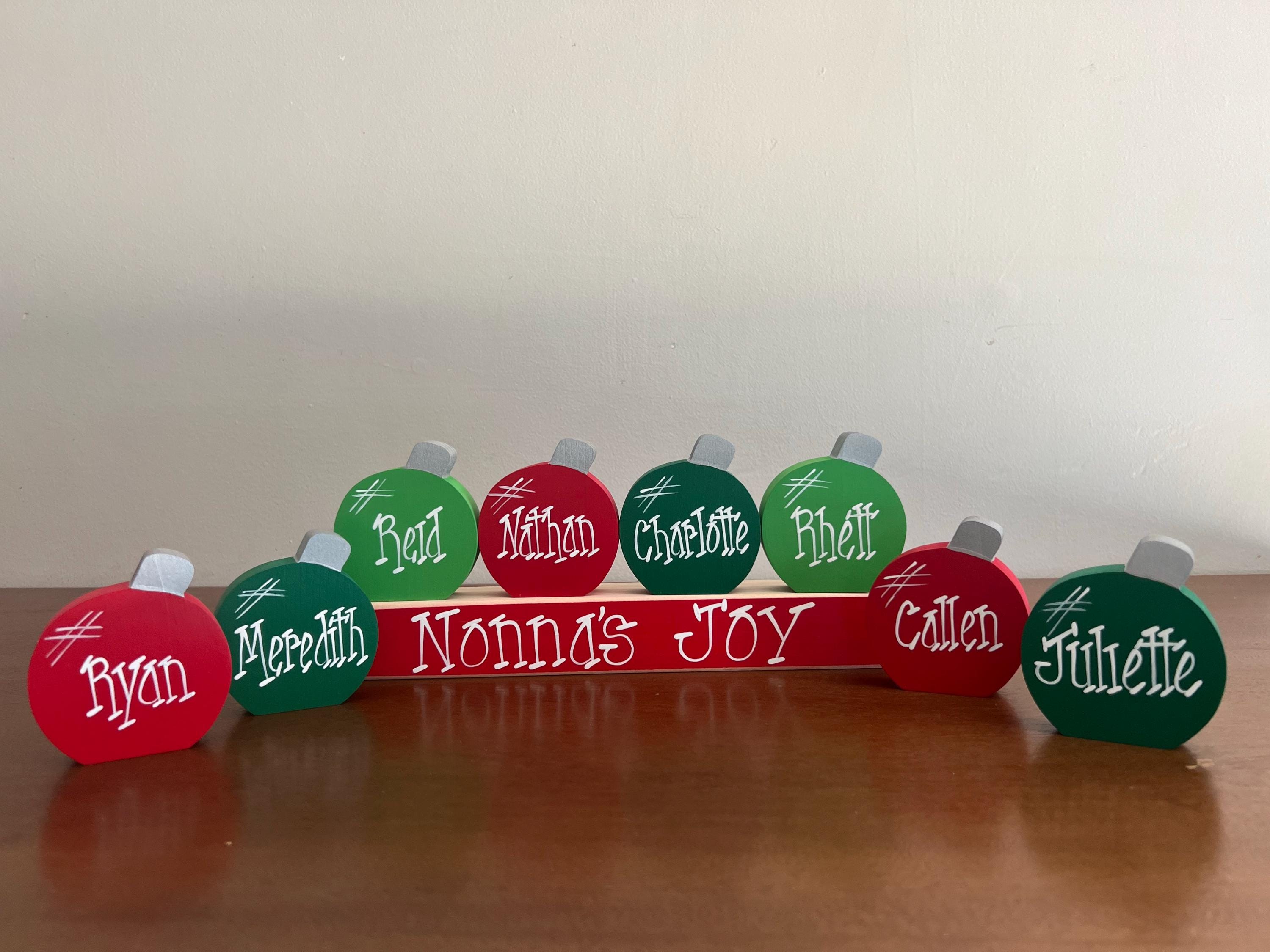 Personalized Family Christmas Ornament Block Set Custom Holiday Ornament Gift Holiday Decor Personalized Christmas Decoration Grandma Gift