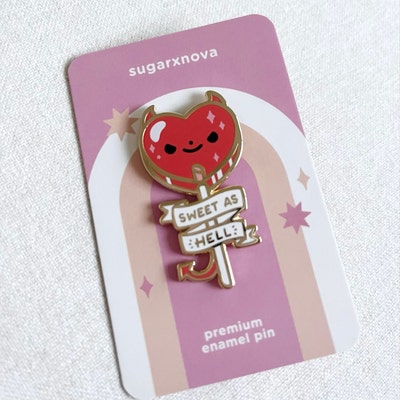 Sweet as Hell Lollipop Enamel Pin // Candy, Cute, Kawaii, Devil, Goth ...
