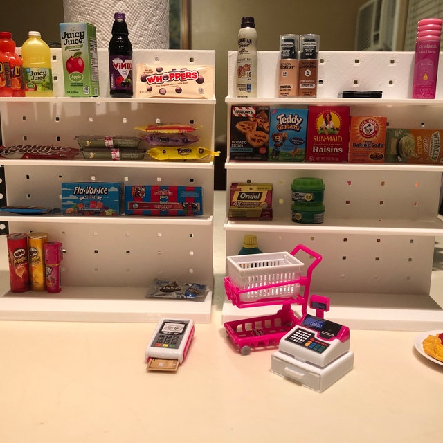 Mini Brands Toy Grocery Store Refrigerator Fridge Shelf for 5 Surprise Mini  Brands Toys Shopkins Real Littles Nuimos 