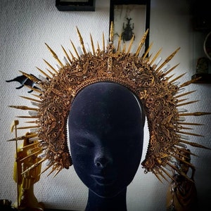 Golden Madonna Halo Crown: Angels and Crystals - Etsy New  display picture 2