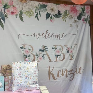 Girl Baby Shower Decor Custom Floral Backdrop Photo Booth Backdrop ...