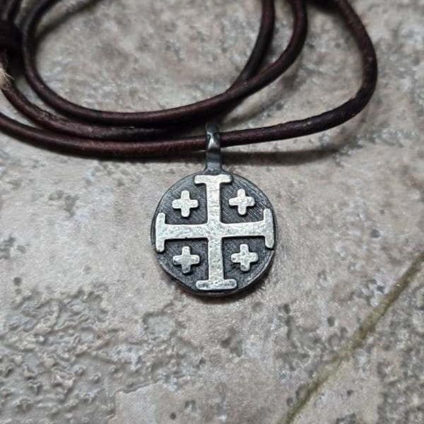 100 Pure Silver Jerusalem Cross / Crusader Cross Pendant. Made