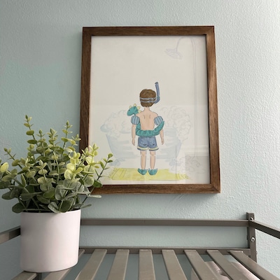 Boy in Bathtub Boys Bathroom Art Print Art for Kids Bathroom Art for ...