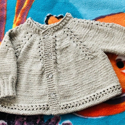 Knitting Pattern Baby Cardigan Sweater Instructions in English Sizes ...