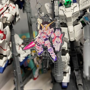 Gundam Unicorn Keychain, Mobile Suit Gundam // Clear Acrylic