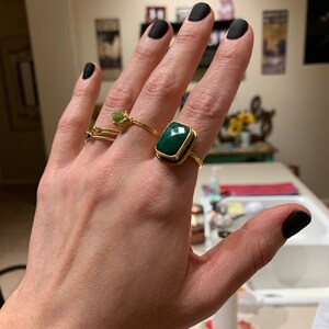 Joolala Natural Blue Green Aqua Chalcedony Ring – 3.3 Carat Rose Cut In Sterling Silver | Valentine's Gift For Her - View #5