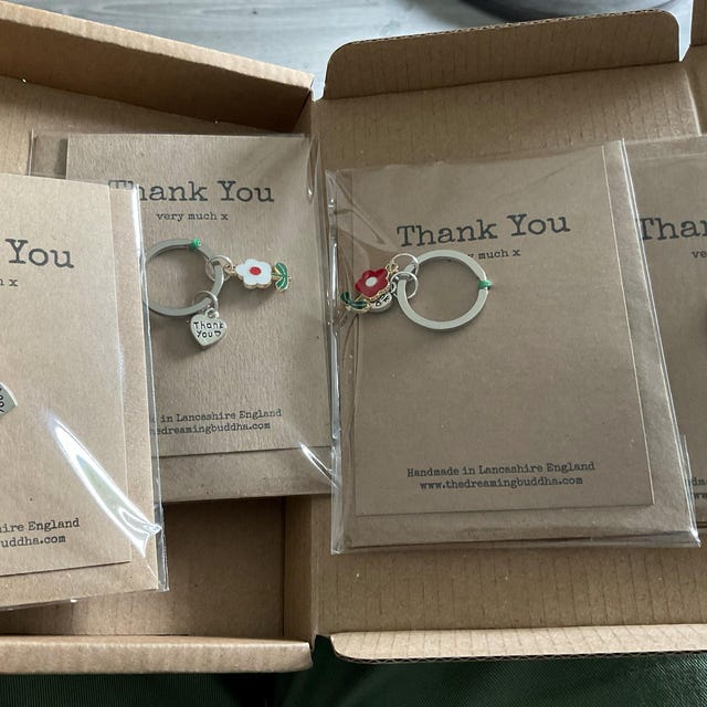 Lehrer Geschenk Schlüsselanhänger – „Thank You For Helping Me Grow & Learn“, 2 Stück, Edelstahl