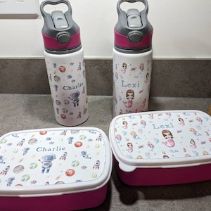 Botella de agua personalizada para niños, botella de agua escolar, botella  de agua de guardería, botella de preescolar, regalo de cumpleaños, botella  de agua para niñas, botella de gimnasio -  España