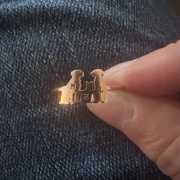 Personalized Initial Pet Ring - Family Animal Jewelry - Custom Dog and ...