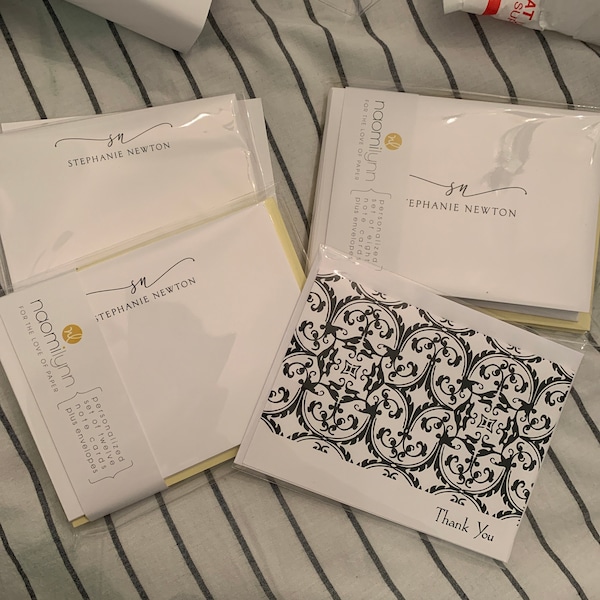 Complete Personalized Stationery Set - EXQUISITE SCRIPT MONOGRAM ...