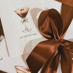 Funny Espresso Martini Birthday Card: Watercolor Cocktail Greeting