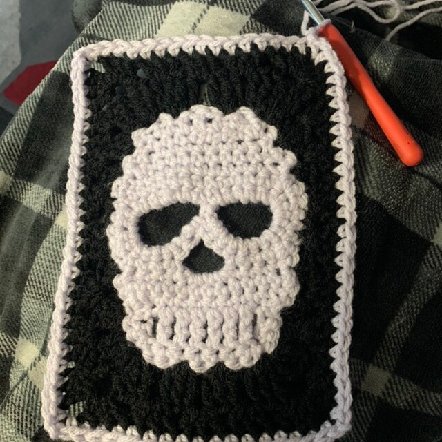 Crochet skull blanket skull afghan skull blanket crochet Etsy