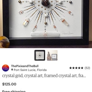 Crystal Grid, Crystal Art, Framed Crystal Art, Framed Crystal Grid