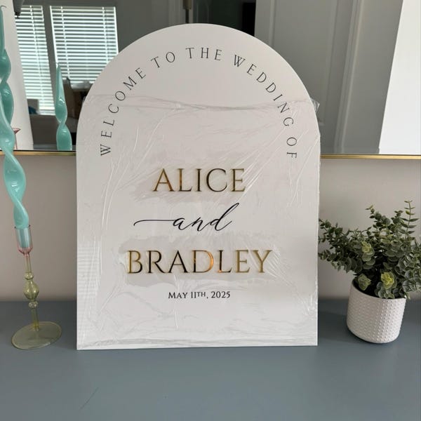 White Acrylic Wedding Welcome Sign | Acrylic Welcome Sign | Wedding ...