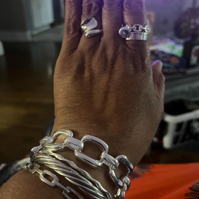 Chunky 925 Sterling Silver Chain Link Bracelet, Geometric