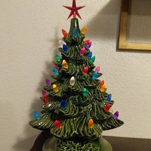 11 Ceramic Christmas Tree, Lighted Christmas Tree, Green Christmas Tree ...