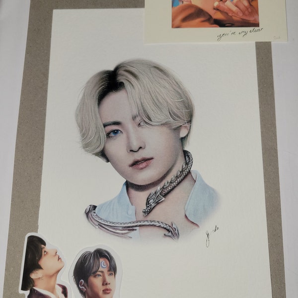 BTS Jungkook Colored Pencil Drawing : PRINT From Original Fanart - Etsy