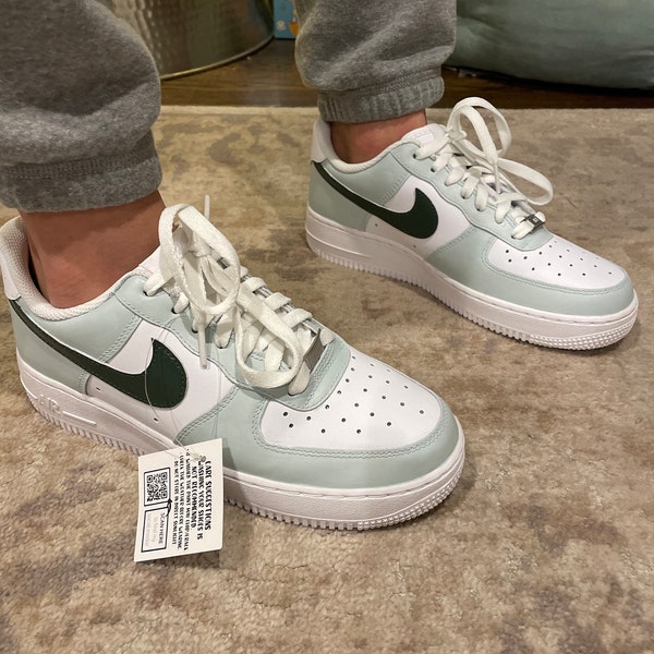 Sage Green Colorblock Air Force 1 | Handpainted | Custom - Etsy