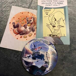 Helluva Boss: Blitzø, Moxxie, Millie, Loona - BIG BADGES / MAGNETS