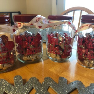 Valentine's Day Gift, Personalized Candy Jar, Hugs and Kisses, Teacher ...