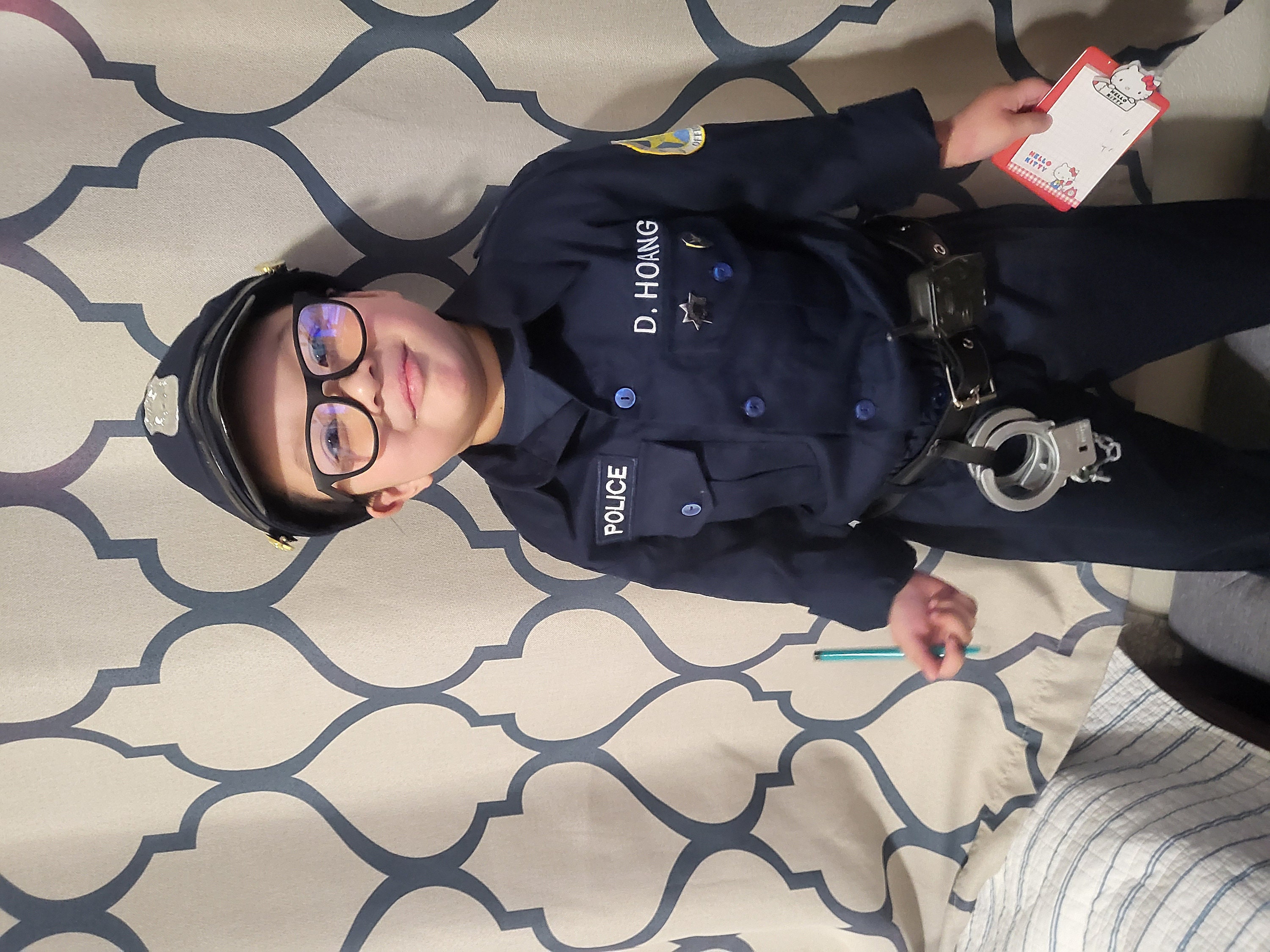Kid&#39;s Police Costume | Embroidery PERSONALIZED Costume | Authentic | FREE hat | Perfect Kid&#39;s Birthday gift | Best Kid&#39;s Christmas Present!