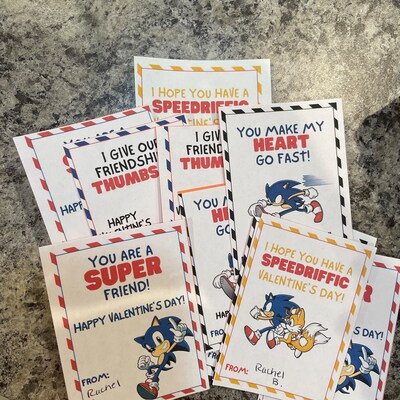 Sonic Hedgehog Valentine Cards Kids Valentine Cards Printable Valentine ...