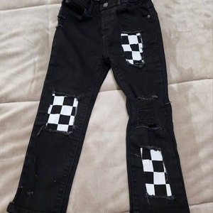 Distressed Jeans // Patched // Checkered // Black & White