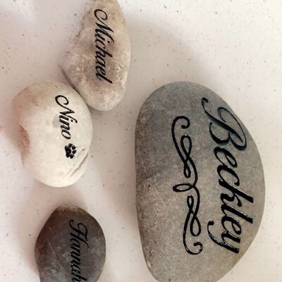 7in Family Crest Rock Add Kids Custom to Order Carved Namesake Family ...