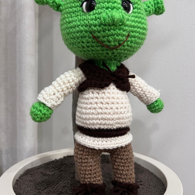 かわいい鬼のかぎ針編みパターン：シュレック風編みぐるみ（PDF