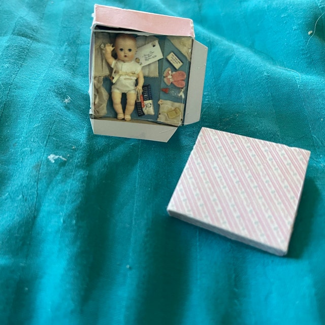 Tiny Tears Doll Box - Dollhouse Miniature - 1950s Retro Dollhouse