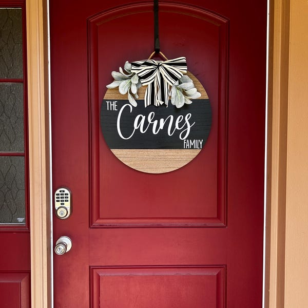 Welcome Sign for Front Door, Personalized Family Last Name Sign ...