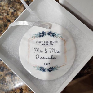 First Christmas Married Ornament Mr and Mrs Christmas Ornament Our ...