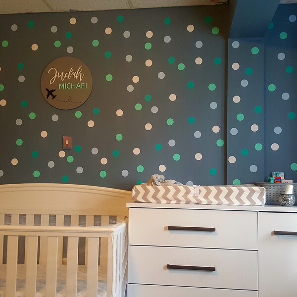 Gold Metallic Polka Dot Wall Decal Nursery Kids Room Peel and Stick ...