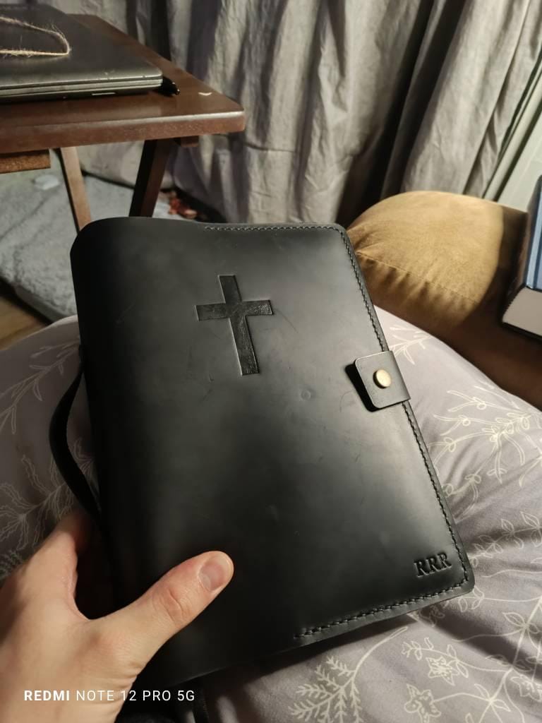 Personalized KJV Holy Bible cover with handle , Custom leather holy bible book case cover, Jw gift - Elders gifts, 307J+H