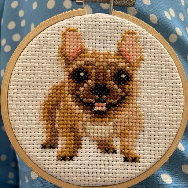 COKYIS Kreuzstich-Set 'Französische Bulldogge' – Vorgedruckt, 11 CT, 40 X 50 Cm, Für Anfänger